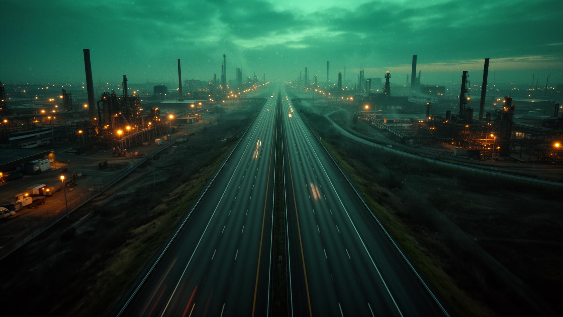 Highway at dusk
